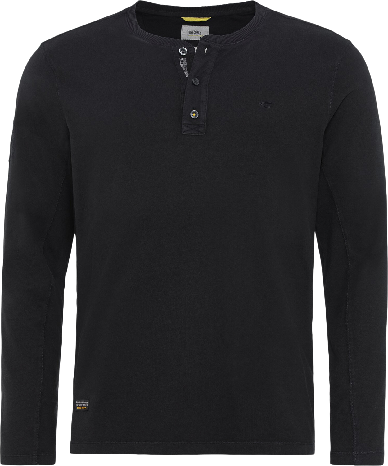 Henley 1/1 Arm Camel Active M Mand Bluse I Bomuld